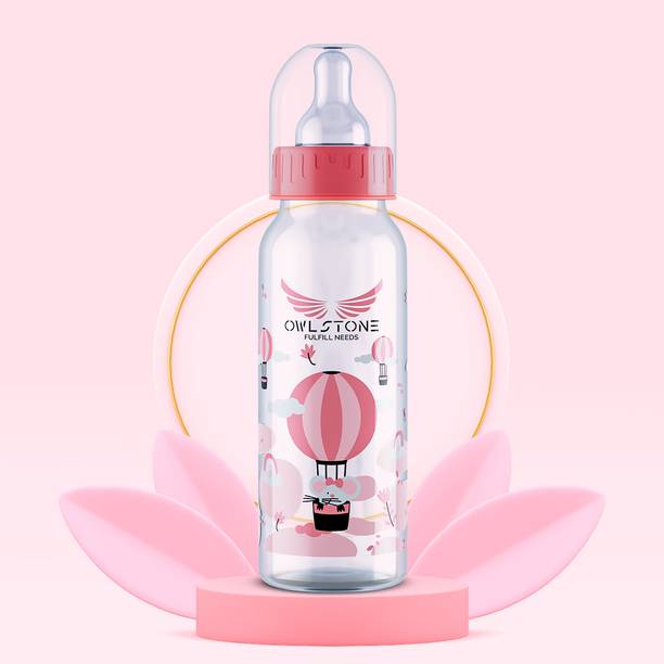 3D METRO SUPER STORE By OWLSTONE Anti-Colic Slim Neck Essential Baby Feeding Bottle, BPA Free - 250 ml
