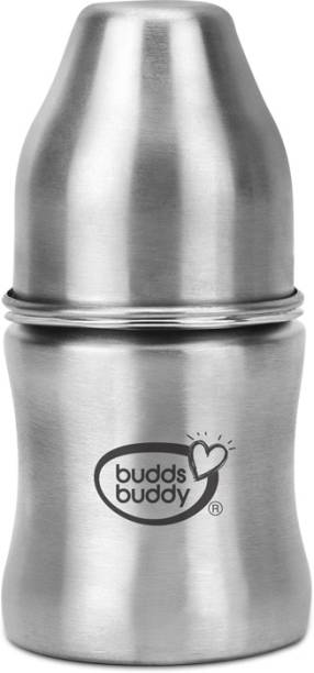 Buddsbuddy Magnum Stainless Steel 2 in 1 Wide Neck Baby Feeding Bottle - 125 ml