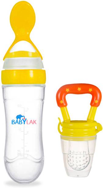 babylak baby bottle food feeder spoon bottle with feeding spoon Bottle for kids - 90 ml