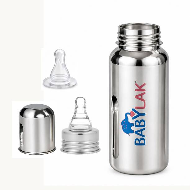 babylak Steel Baby Feeding Bottles with 2 Nipple for kids Bottle - 250 ml