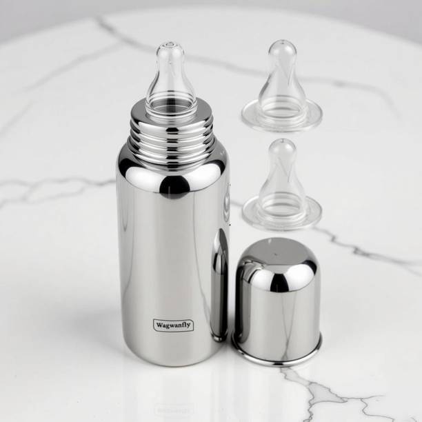 Wagwanfly Premium Steel Bottle for Milk Feeding Bottle BPA Free for Babies Newborns - 240 ml