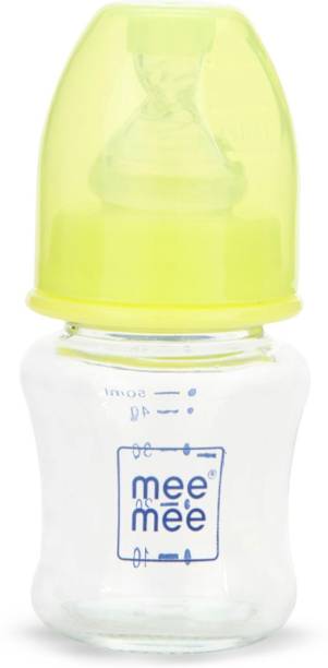 MeeMee Premium Glass Feeding Bottle (50 ml, Green) - 50 ml