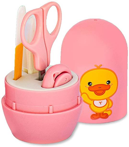 TINNY TOTS Baby Essential 4 In 1 Grooming Baby Nail Clipper Scissor Filer Tweezers Set