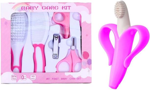 Profecto Baby Care Kit Includes Brush Comb Scisssor Filer Tweezers And Banana Brush