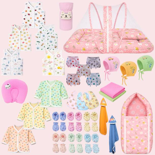 Kwitchy New Born Baby Boys & Baby Girls Daily Essential Pack Of 39 (0-6 Month)