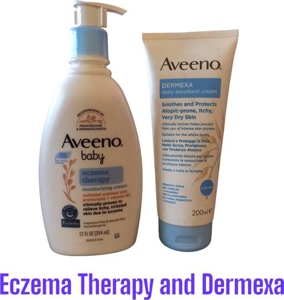 Aveeno Baby Eczema Therapy Moisturizing Cream & Dermexa Daily Emollient Cream 200ml