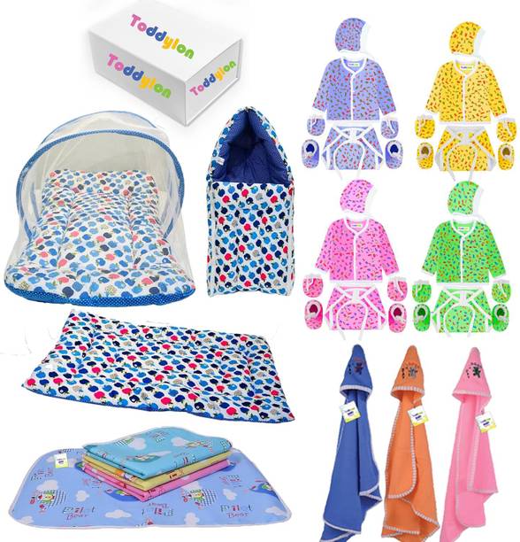Toddylon New Born Baby Care Clothing And Essential Gift Set Combo