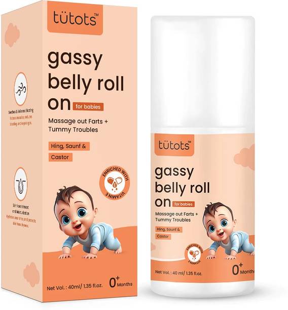 ट्यूटोट्स Tummy Roll On for Colic Relief & Digestion with Hing, Saunf & Castor 40 ml