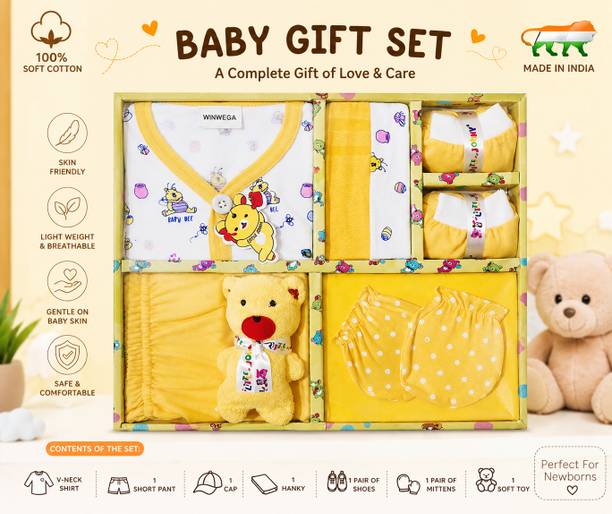 Winwega NewBorn Baby 0 to 3 Month Gift set 7 Pic