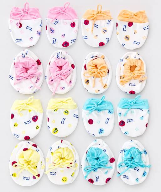 KidBee Newborn Baby Mittens & Booties Super Soft Cotton 0-6 Months Set of 4