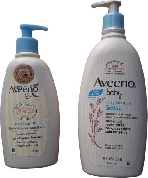 Aveeno Baby Daily Moisture Lotion and Baby Moisturizing Bath