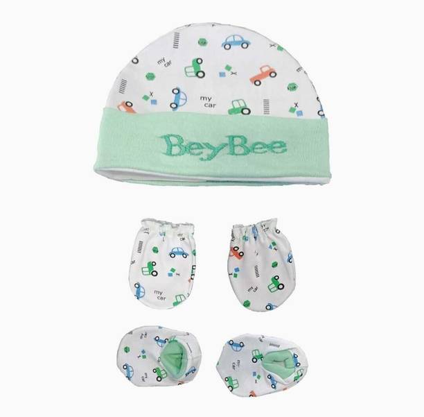 Diptchy Enterprises New Born Baby Infant Soft Cotton Mitten Sets with Cap and Booties