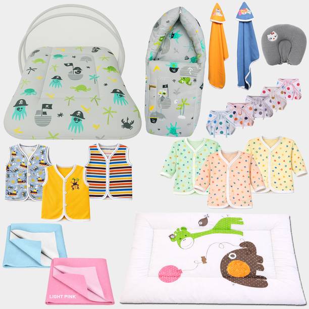 Toddylon New Born Baby Daily Essential Bedding & Clothing Combo Pack