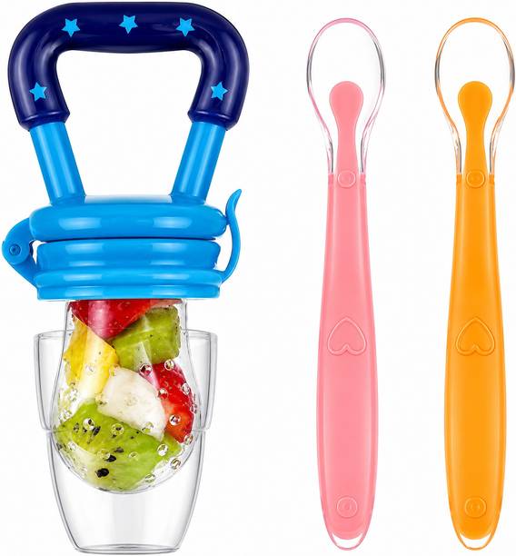 Mini World Premium Baby Fruit Feeder Pacifier with 2 Silicone Feeding Spoons