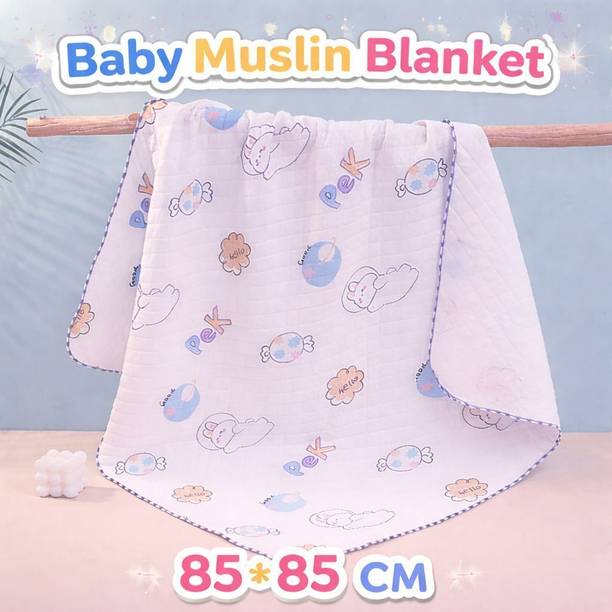 Magic Pebbles Organic Cotton Muslin Blanket For Newborn baby | Super Soft Baby Cotton Blanket