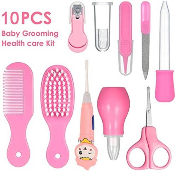 ROMYCRON 10 Pcs Baby Grooming Kit Nail Care, Comb, Scissor Newborn Baby Care Kit Gift Set