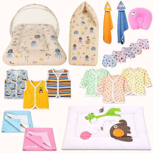 Toddylon New Born Baby Daily Essential Bedding & Clothing Combo Pack