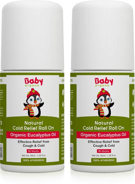 BabyOrgano Baby Cold Relief Natural Roll-On with Essential Oils for Cold & Blocked Nose Manual Nasal Aspirator