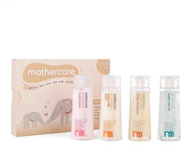 Mothercare Travel Pack | Gift of Love | Gentle Skin Care & Bath Solution | Pack of 4