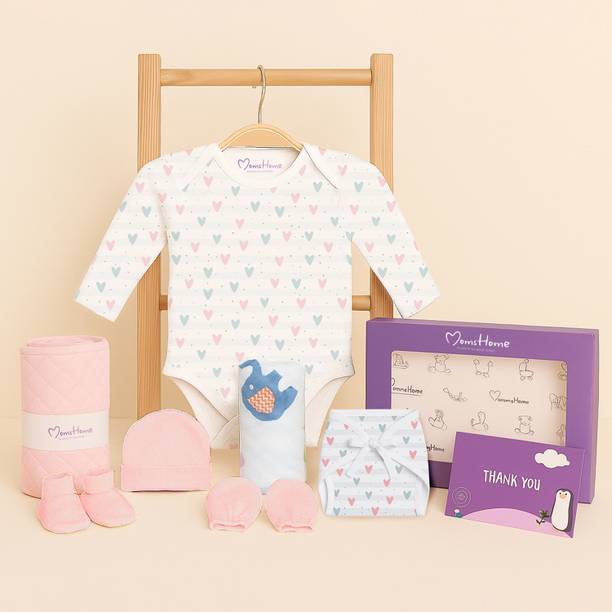 Mom's Home Organic Cotton Baby Essential Homecoming 7 Items Gift Set 0-3 Months