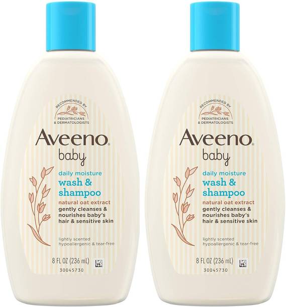 Aveeno Baby Wash & Shampoo, USA-Made Daily Moisture - Pack of 2 (236ml each) - Imported