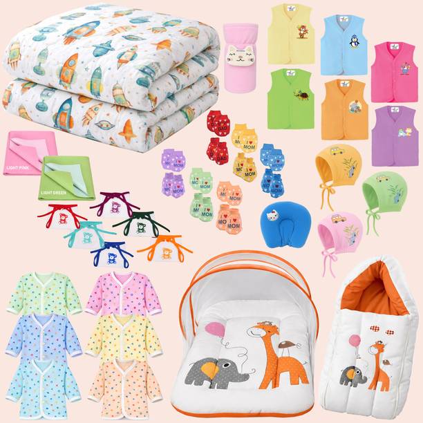 Toddylon New Born Baby 40 Items In 1 Combo Pack (0-6 Month)