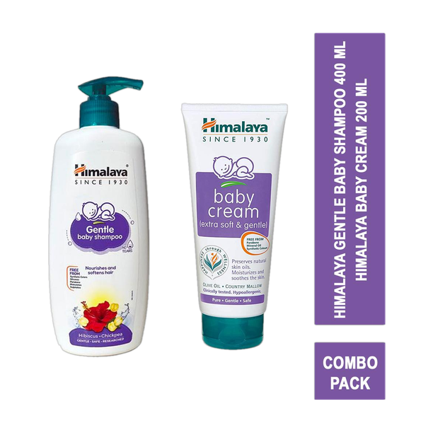 HIMALAYA GENTLE BABY SHAMPOO 400ml+BABY CREAM 200ml Bundle pack