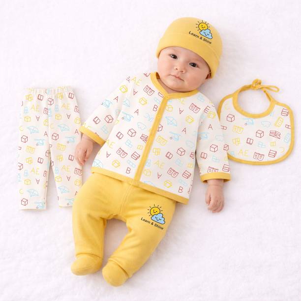 KidBee New Born Baby Clothing Set 5 Pcs | 100% Soft Cotton | Gift Combo | 0-6 Months