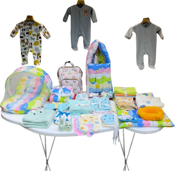 फरेटो NEW BORN BABY MONSOON SEASON HOSPITAL ESSENTIALS 61 IN 1(0-6M)