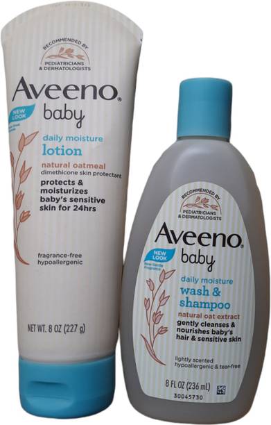 Aveeno Baby Wash and Shampoo and Baby Daily Moisture Lotion.