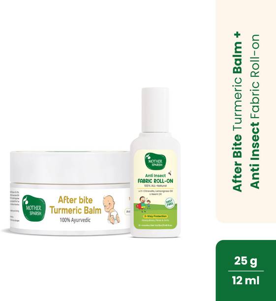Mother Sparsh After Bite Turmeric Balm 25gm + Natural Fabric Roll On 12ml