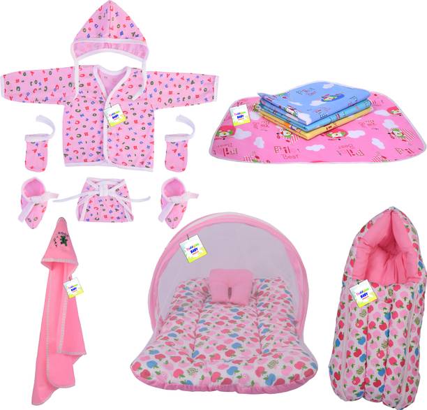 टोडीलॉन New Born Baby Boys & Baby Girs Bedding & Clothing Gift Set Combo