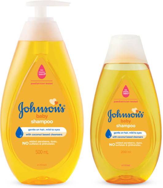 JOHNSON'S BABY No More Tears Shampoo (500ml+200ml) Home & Travel Combo Pack