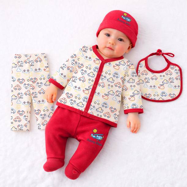 KidBee New Born Baby Clothing Set 5 Pcs | 100% Soft Cotton | Gift Combo | 0-6 Months