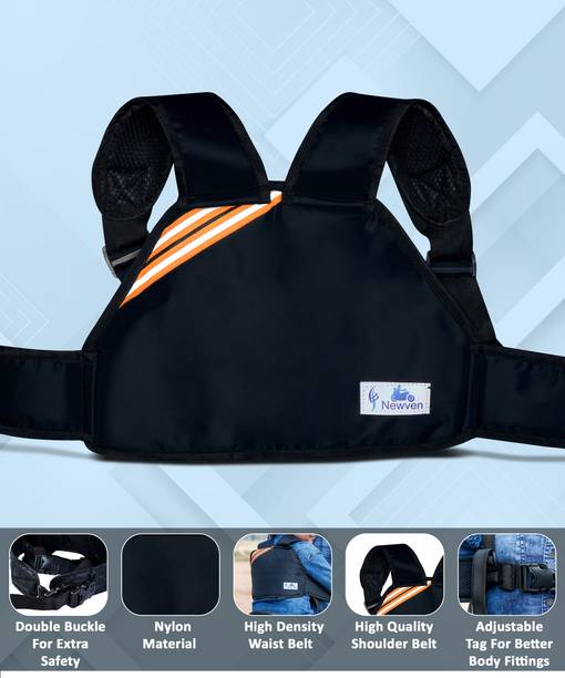 Newven Two Wheeler Safety Belt for Motorcycle with Reflector and Double Buckled Baby Cuddler