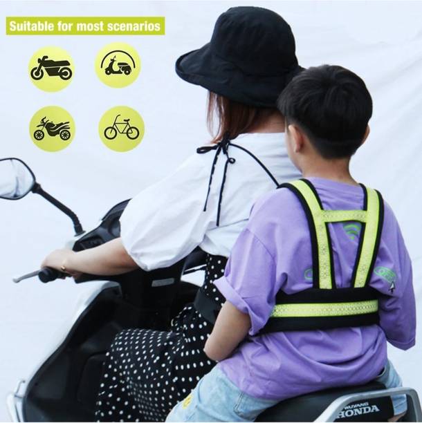 TPTPRKIDS Kids Safety Belt for Two Wheeler with Reflective Strips, Portable Seat Belt Baby Carrier