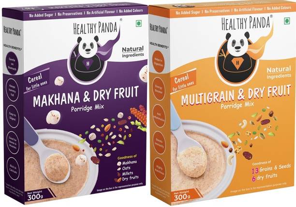 HEALTHY PANDA Baby food|300G X 2|Multigrain|Dates & Nuts Powder| Makhana dry fruit powder baby Cereal