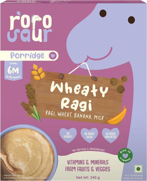 Rorosaur Baby Food-Porridge Mix with Ragi, Wheat & Fruits | No Added Sugars Cereal