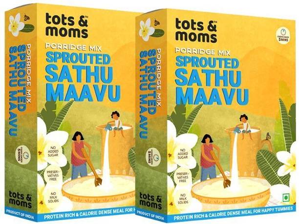 TOTS AND MOMS Sprouted Sathu Maavu Porridge Mix | Protein & Healthy Fat for Baby Weight Gain Cereal