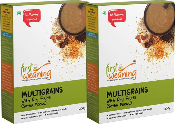First Weaning Multigrain enriched with dry fruits, Pack of 2, 200g each Cereal