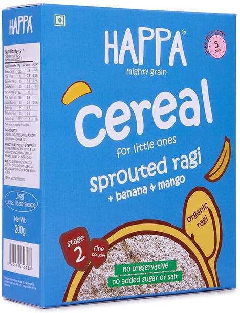 Happa Ragi Mango Banana Baby Cereal | 3 Ingredients | No Sugar, Oil, Milk Powder Cereal