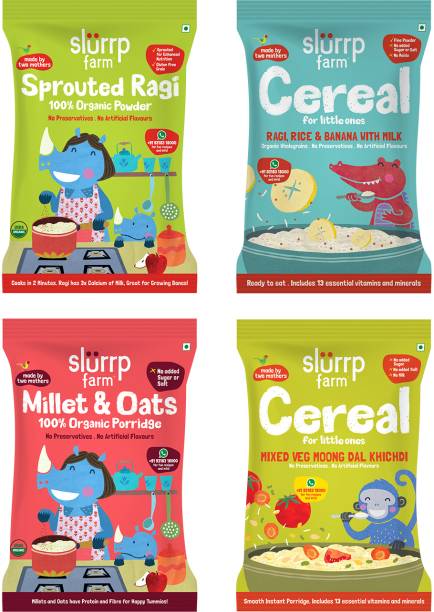 Slurrp Farm No Sugar Cereals Starter Pack Combo, No Salt, No Preservatives Cereal