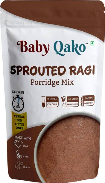 BABY QAKO Sprouted Ragi Porridge Mix / No Preservatives | 100% Natural Finger Millet Flour