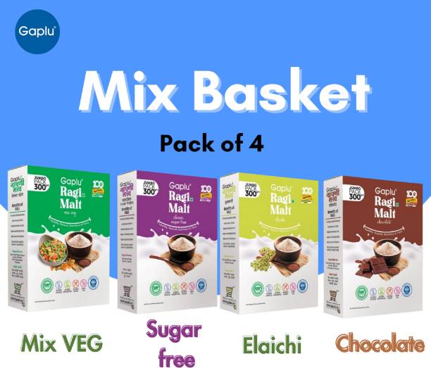 GAPLU Elachi,Classic(sugar free) ,Chocolate,Mix Veg(All 300 Gram) (Pack-4) Cereal