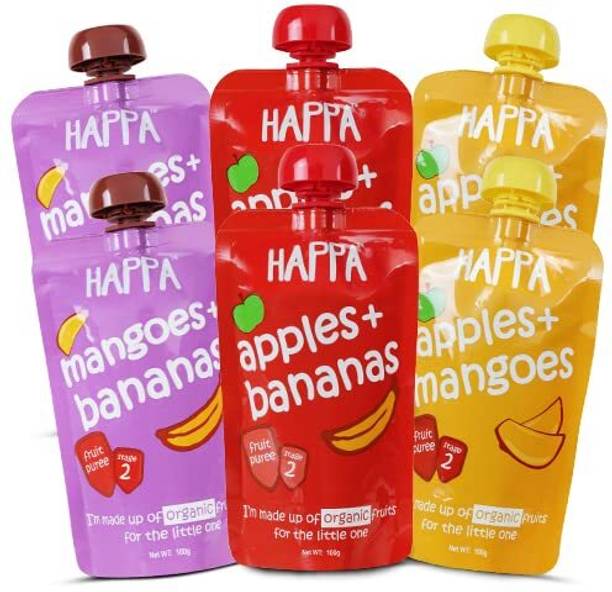 Happa Organic Baby Food Puree: 100% Fruit, No Sugar, No Preservatives,Ready to eat Cereal