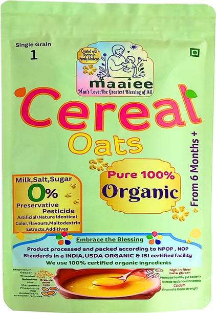MAAIEE Organic Oats Baby Cereal Rich in Protein & Fibre,No Sugar, Milk No Preservatives Cereal