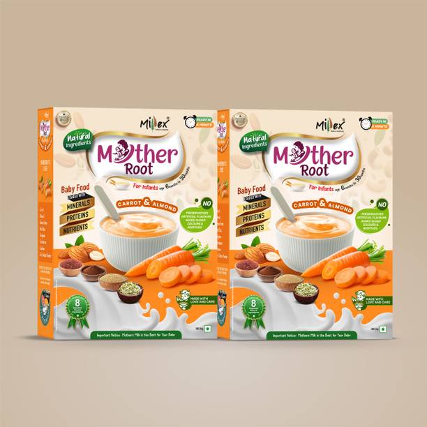 Millex MotherRoot | Carrot & Almond| Baby Food|Sprouted Millet| Natural Cereal Cereal