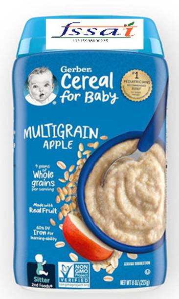 GERBER Multigrain Apple Cereal for Baby | Iron & Fruit | 227g Cereal