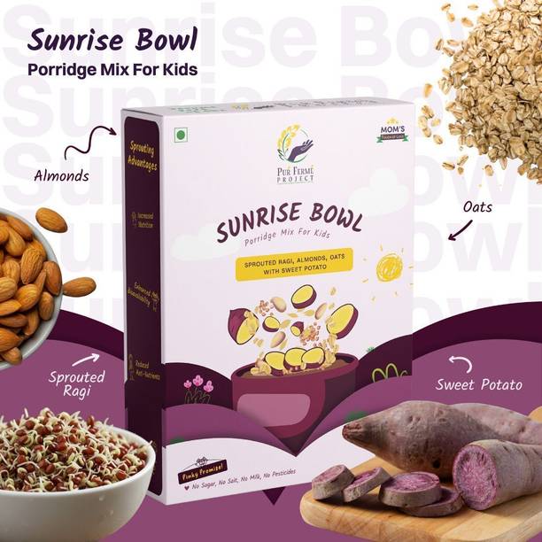 PurFerme Project Sunrise Bowl Sprouted Ragi & Sweet Potato Porridge Mix | No Preservatives Cereal