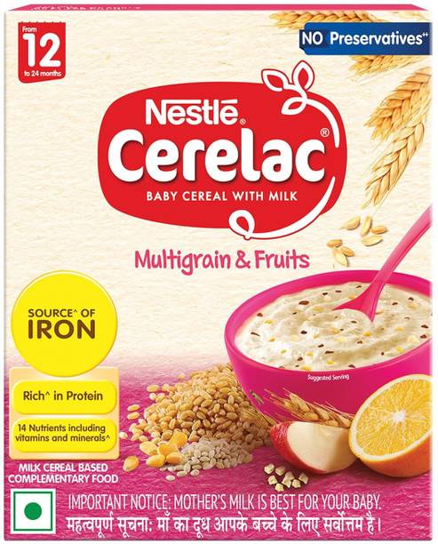 Nestle Cerelac Multigrain & Fruits Baby Food Cereal,No Preservatives, Cereal